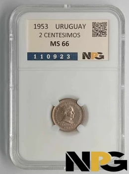 1953 Uruguay 2 Centesimos