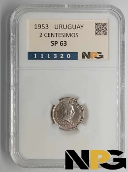 1953 Uruguay 2 Centesimos 1953 Uruguay 2 Centesimos