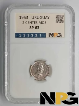 1953 Uruguay 2 Centesimos 1953 Uruguay 2 Centesimos