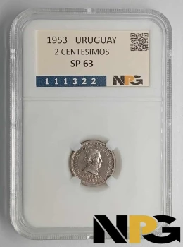 1953 Uruguay 2 Centesimos 1953 Uruguay 2 Centesimos