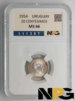 1954 Uruguay 20 Centesimos 1954 Uruguay 20 Centesimos