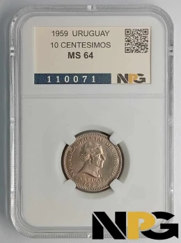 1959 Uruguay 10 Centesimos