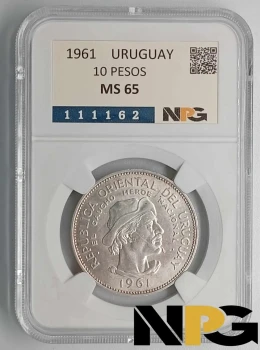 1961 Uruguay 10 Pesos