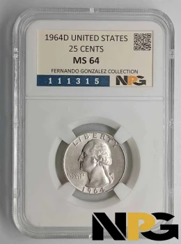 1964D USA 25 CENTS 1964D USA 25 CENTS