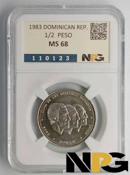 1983 Dominican Republic 1/2 Peso