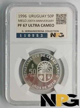 1996 Uruguay  50 PESOS MELO 200TH ANNIVERSARY