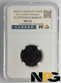 Undated Uruguay 10 CENTESIMOS BAKELITE