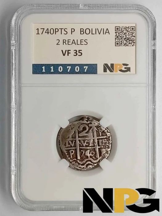 1740PTS P Bolivia 2 Reales