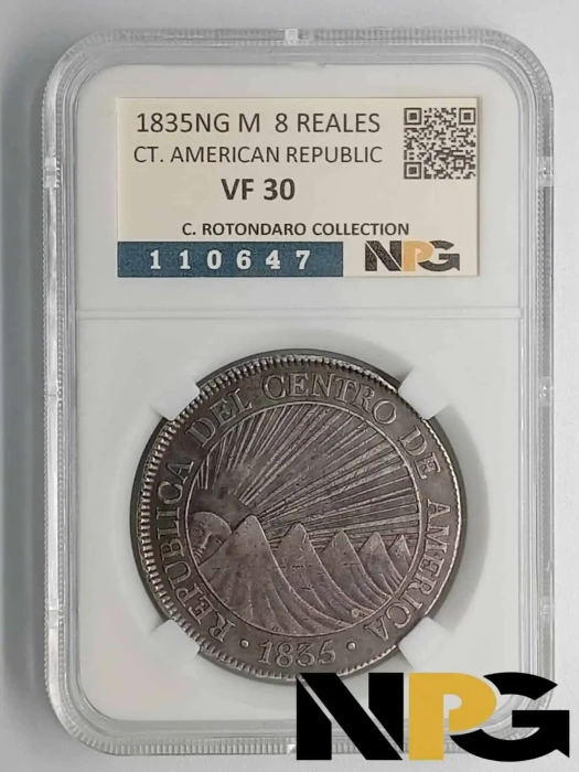 1835ng M Central American Republic 8 Reales