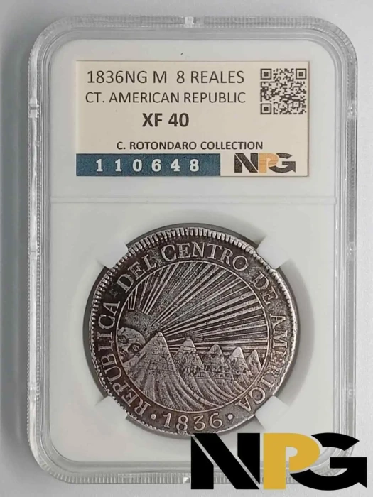 1836ng M Central American Republic 8 Reales