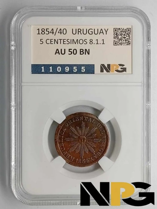 1854/40 Uruguay 5 Centesimos 8.1.1
