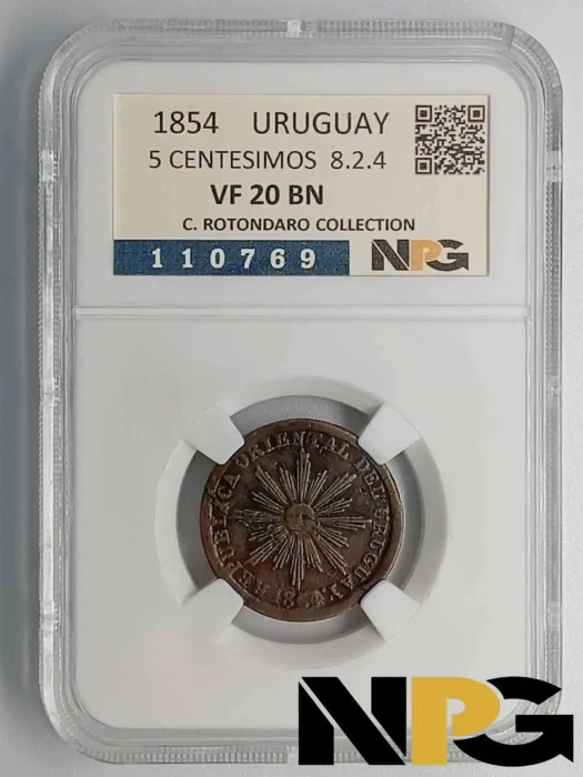 1854 Uruguay 5 Centesimos