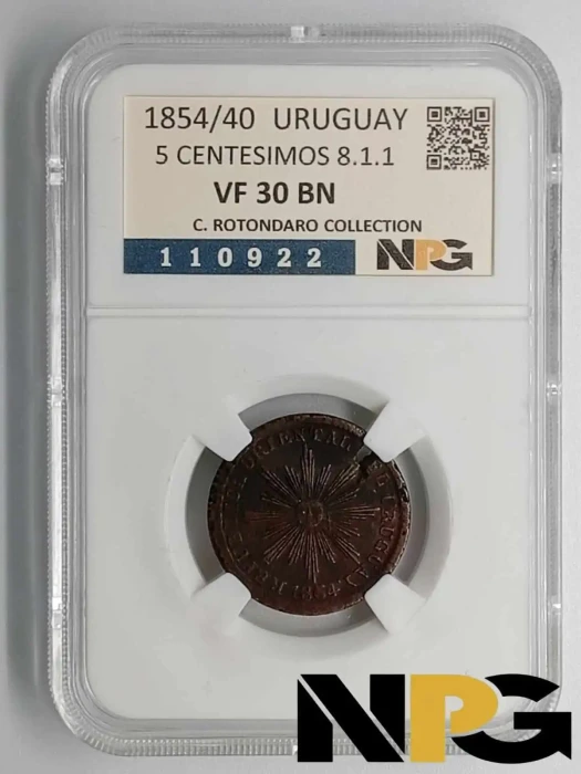 1854 Uruguay 5 Centesimos
