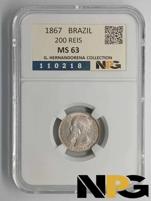 1867 Brazil 200 Reis