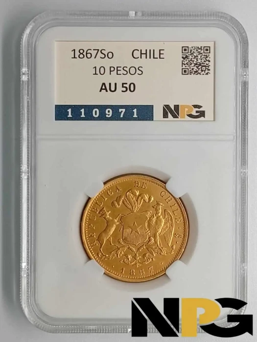 1867So Chile 10 Pesos