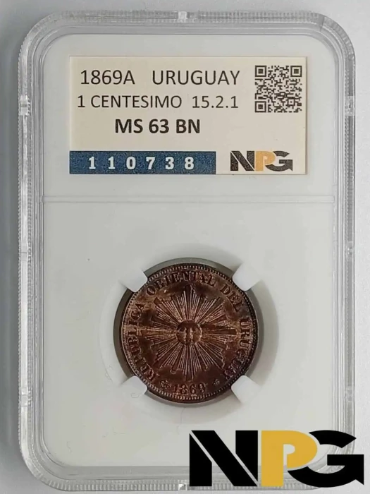 1869A Uruguay 1 Centesimo