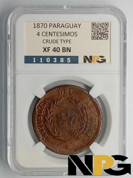 1870 Paraguay 4 Centesimos -  1 - Paraguay