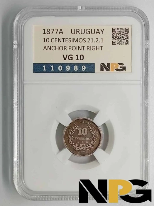 1877A Uruguay 10 CENTESIMOS 21.2.1