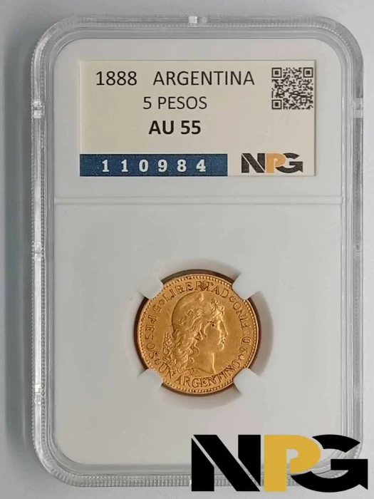 1888 Argentina 5 Pesos