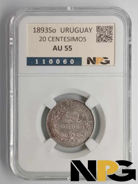 1893 Uruguay 20 Centesimos