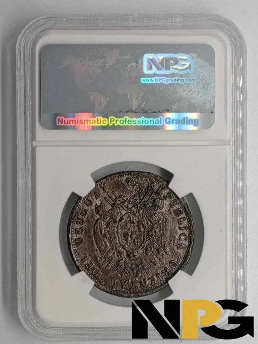 1894 Uruguay 50 Centesimos Tin Specimen9 74g Genuine 1 - Uruguay