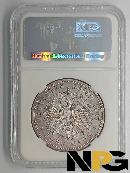 1907a German States Prussia 5 Marks 1 - German States Prussia