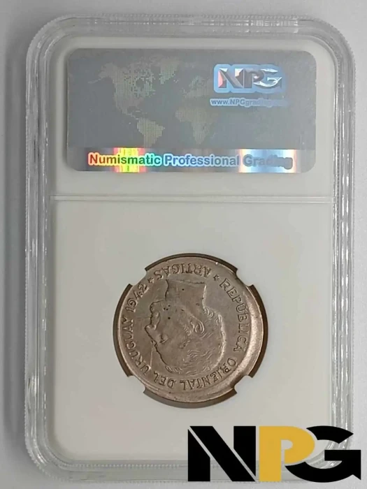 1942so Uruguay 1 Peso Mint Error 15 Off Center 1 - Uruguay