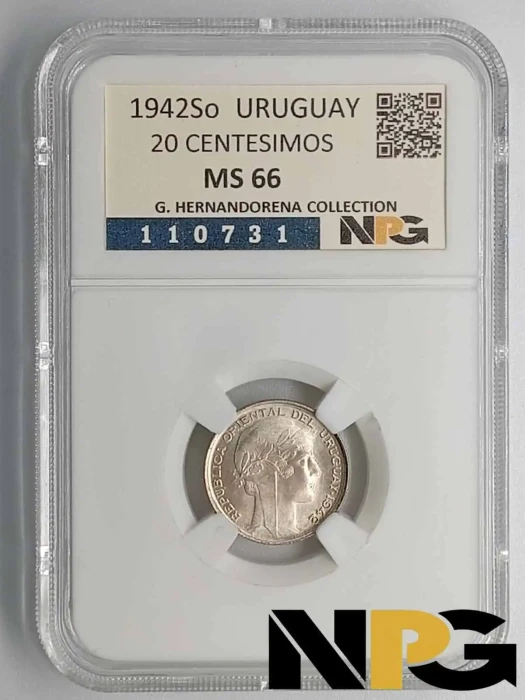 1942So Uruguay 20 Centesimos