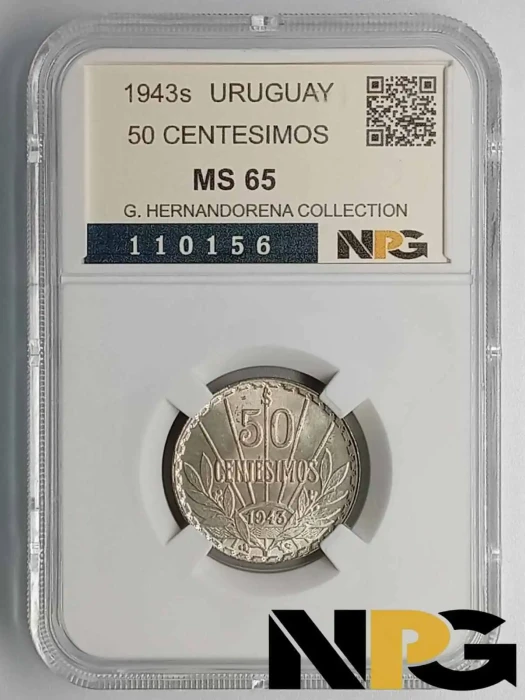 1943s Uruguay 50 Centesimos