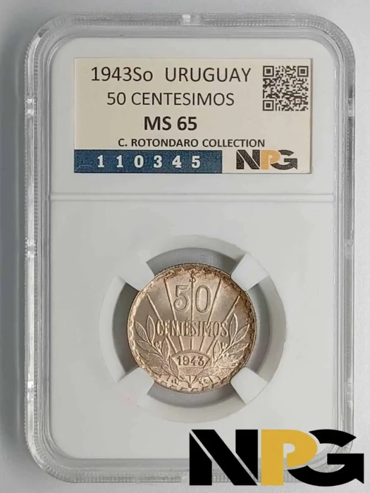 1943So Uruguay 50 Centesimos