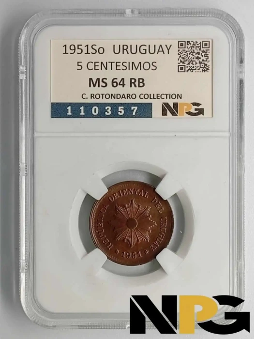 1951 Uruguay 5 Centesimos
