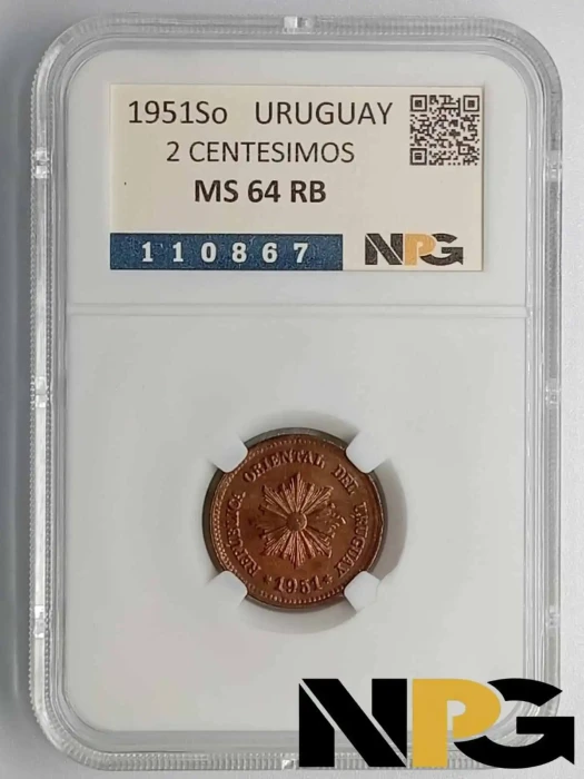 1951So Uruguay 2 Centesimos