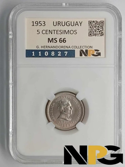 1953 Uruguay 5 Centesimos