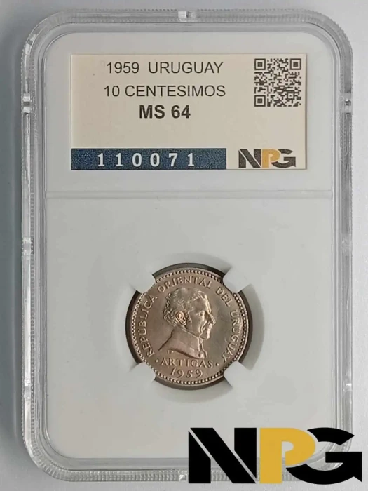 1959 Uruguay 10 Centesimos