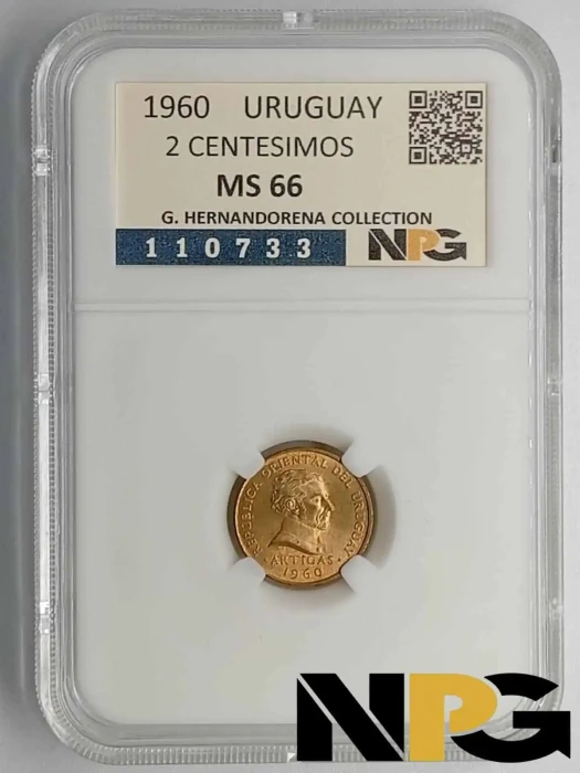 1960 Uruguay 2 Centesimos