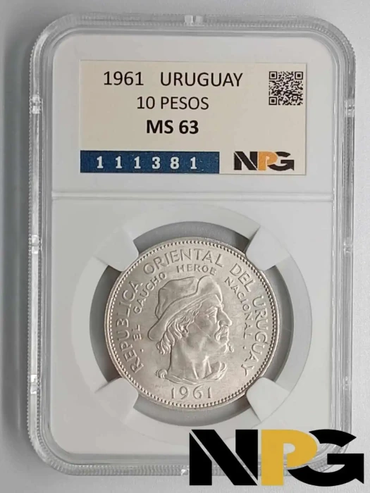 1961 Uruguay 10 Pesos