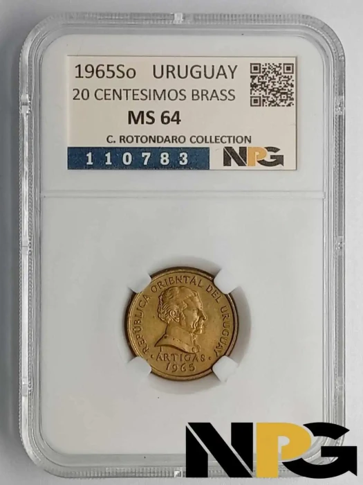 1965So Uruguay 20 Centesimos