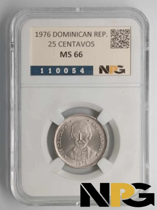 1976 Dominican Republic 25 Centavos