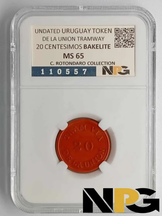 Undated Uruguay  20 CENTESIMOS BAKELITE